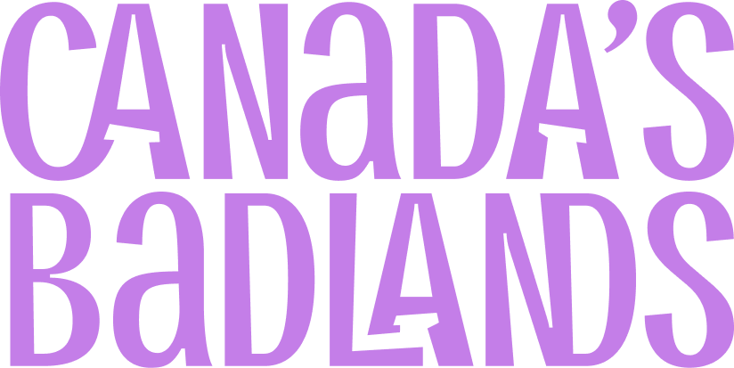 Canada's Badlands written in purple